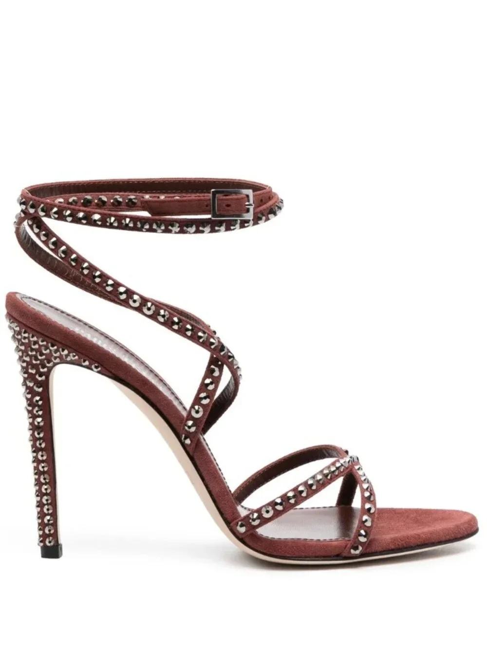 Paris Texas Holly Zoe 105 Stud Embellished Sandals Brown EU39 US 8.5 NIB